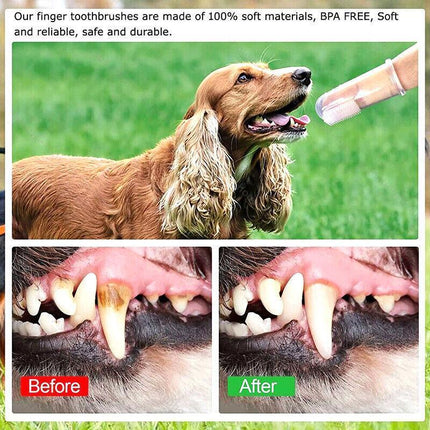 10X Soft Finger Toothbrush Pet Dog Oral Dental Cleaning Teeth Care Hygiene Brush - Aimall