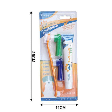 1PC Pet Dog Cleaning Toothpaste+Toothbrush+ Back Up Brush Set Vanilla Flavour AU - Aimall