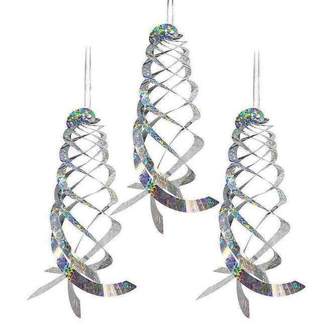 Reflective Bird Deterrent Spinner in Garden