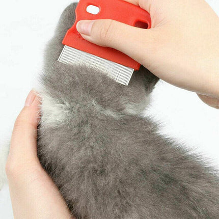 1x Pet Hair Flea Shedding Cleaning Brush Grooming Comb Cat Dog Stainless Trimmer - Aimall