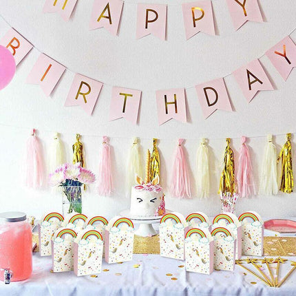 20PCS Paper Unicorn Bag Treat Gift Loot Bag Candy Box Kids Birthday Party Favour - Aimall