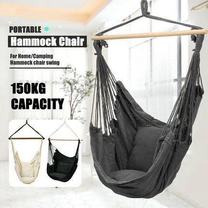 Portable Hanging Hammock Chair Swing Garden Outdoor Camping Soft AU NEW - Aimall