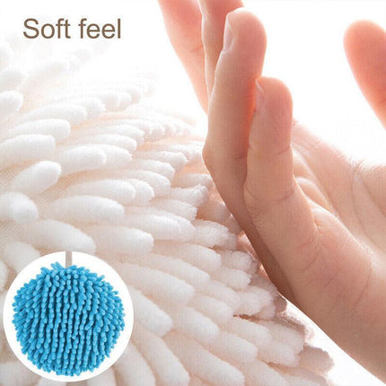 2X Absorbent Hand Towel Chenille Hanging Washcloth Handball Kitchen Bathroom AU - Aimall
