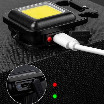Mini Led Flashlight Portable Work Light Pocket USB Keychains Rechargeable Brigh - Aimall