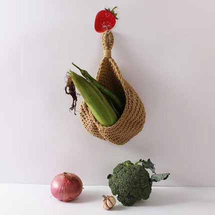 Hanging Wall Organizer Vegetable Fruit Basket Kitchen Storage Pouch Bag DIY 6Size - Aimall