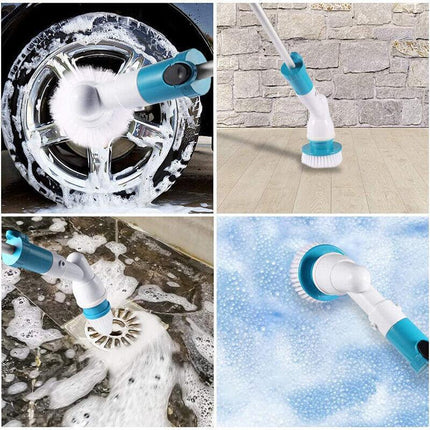 Electric Cordless Chargeable Spin Scrubber Turbo Scrub Cleaning Brush Bathroom - Aimall