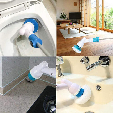 Electric Cordless Chargeable Spin Scrubber Turbo Scrub Cleaning Brush Bathroom - Aimall