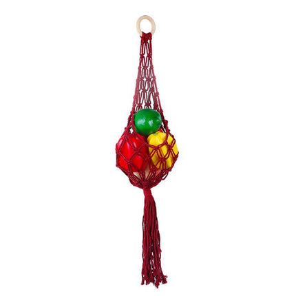 Macrame Hanging Fruit Basket Home Decor Vegetable Storage Net Bag Bohemian Style - Aimall