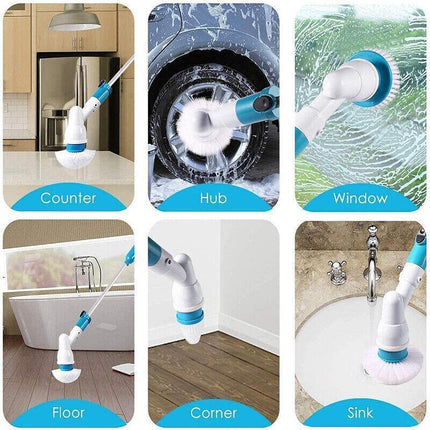 Electric Cordless Chargeable Spin Scrubber Turbo Scrub Cleaning Brush Bathroom - Aimall