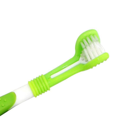 Dog Toothbrush Multi-angle Three Sided Pet Cat Mouth Oral Care Teeth Cleaning AU - Aimall