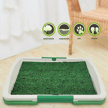 Indoor Dog Pet Potty Training Portable Toilet Loo Pad Tray Grass Mat AU Stock - Aimall