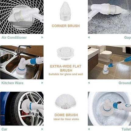 Electric Cordless Chargeable Spin Scrubber Turbo Scrub Cleaning Brush Bathroom - Aimall