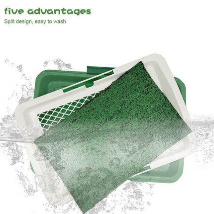 Indoor Dog Pet Potty Training Portable Toilet Loo Pad Tray Grass Mat AU Stock - Aimall