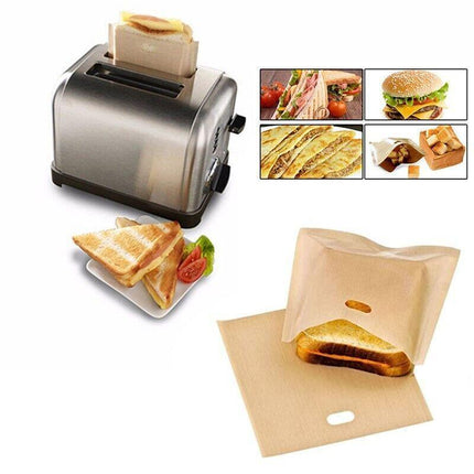 10-50PCS Reusable Toaster Bag Gluten Free Bread Bag Sandwich Toasting Brown Bags - Aimall