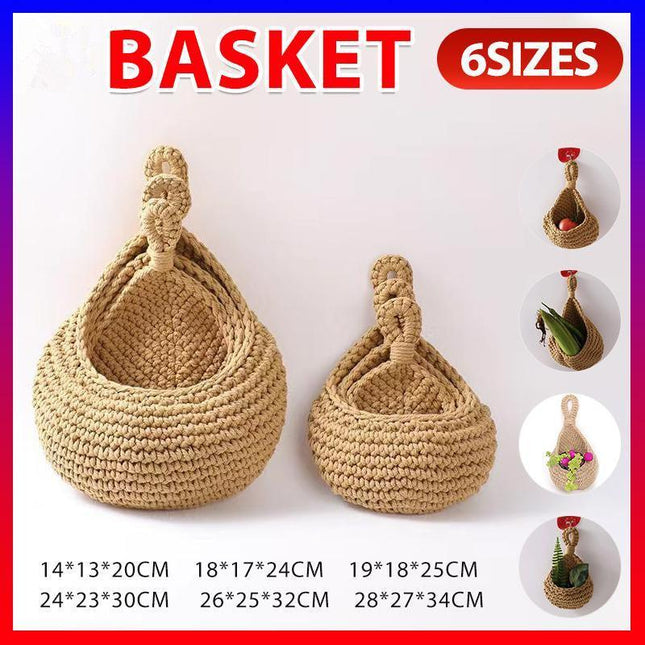 Hanging Wall Organizer Vegetable Fruit Basket Kitchen Storage Pouch Bag DIY 6Size - Aimall