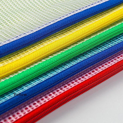 16x Mesh Zipper Pouch Document Bag Zip File Folders Organizer For A4 Size Travel - Aimall