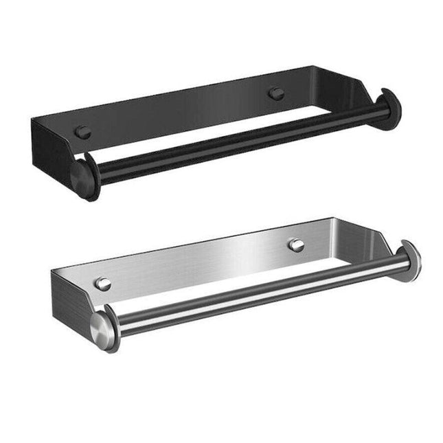 Paper Towel Holder Under Cabinet Wall Mount Stainless Steel Rack Kitchen - Aimall