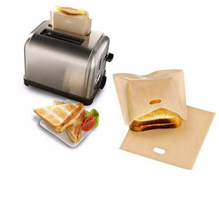 10-50PCS Reusable Toaster Bag Gluten Free Bread Bag Sandwich Toasting Brown Bags - Aimall