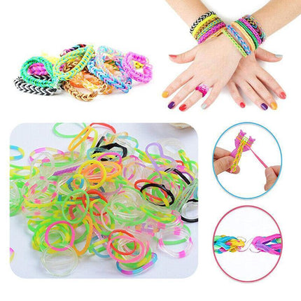 10000Pcs Large Rainbow Loom Band Case Kit Bands Board Hooks S Clips Beads Charms Aimall