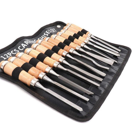 12 Wood Turning Lathe Chisel Set Woodworking Carving Woodturning Tool AU Stock - Aimall