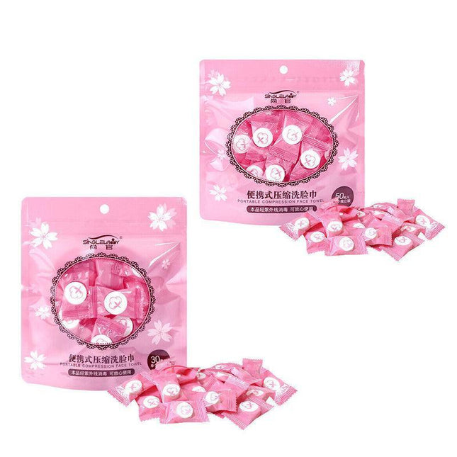 UP 100PCS Disposable Cotton Compressed Washcloth Face Towel Wet Wipe travel AU - Aimall