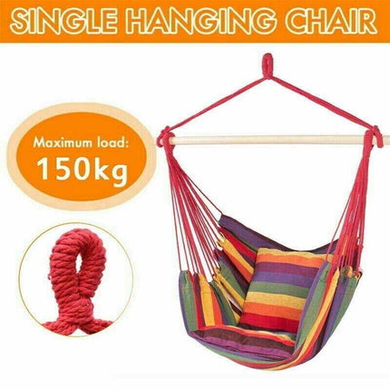 Portable Hanging Hammock Chair Swing Garden Outdoor Camping Soft AU NEW - Aimall