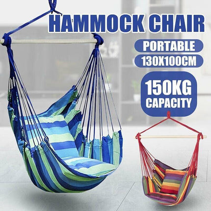 Portable Hanging Hammock Chair Swing Garden Outdoor Camping Soft AU NEW - Aimall