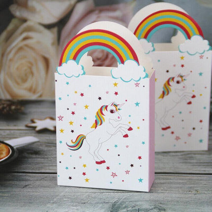 20PCS Paper Unicorn Bag Treat Gift Loot Bag Candy Box Kids Birthday Party Favour - Aimall