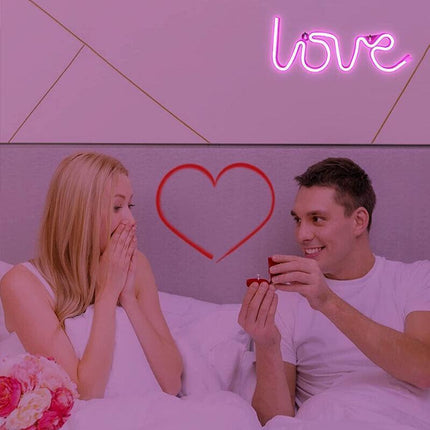 LED Neon Sign Lamp USB/Battery Power Home Wedding Decor Love Rainbow Night Light - Aimall