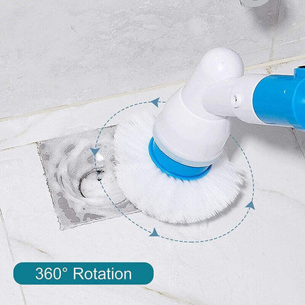 Electric Cordless Chargeable Spin Scrubber Turbo Scrub Cleaning Brush Bathroom - Aimall