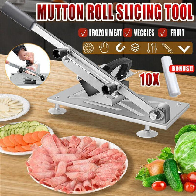 Commercial Manual Frozen Meat Slicer Kitchen Food Beef Mutton Roll Slicing Tool - Aimall