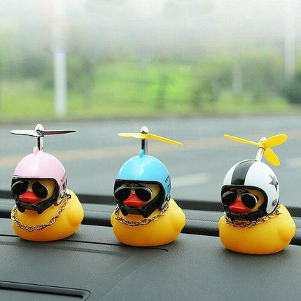 Rubber Duck Toy Car Ornaments Yellow Duck Dashboard Decorations With Helmet Jl Aimall