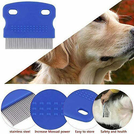 1x Pet Hair Flea Shedding Cleaning Brush Grooming Comb Cat Dog Stainless Trimmer - Aimall