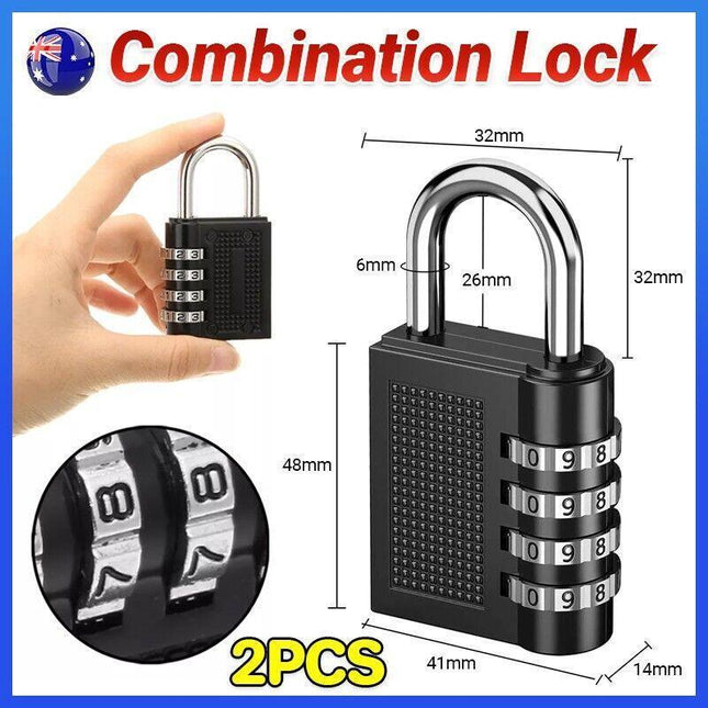 2PCS 4 Digit Combination Lock Key Security Padlock Anti Rust Weather Proof Locks - Aimall