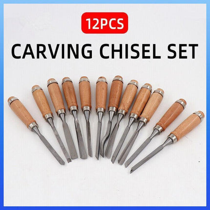 12 Wood Turning Lathe Chisel Set Woodworking Carving Woodturning Tool AU Stock - Aimall