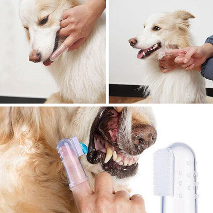 10X Soft Finger Toothbrush Pet Dog Oral Dental Cleaning Teeth Care Hygiene Brush - Aimall