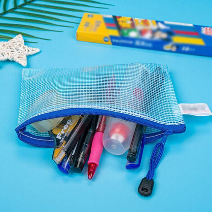 16x Mesh Zipper Pouch Document Bag Zip File Folders Organizer For A4 Size Travel - Aimall