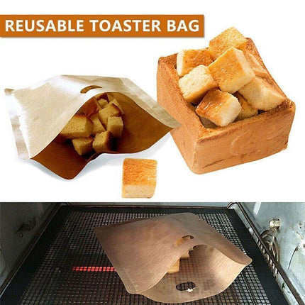 10-50PCS Reusable Toaster Bag Gluten Free Bread Bag Sandwich Toasting Brown Bags - Aimall