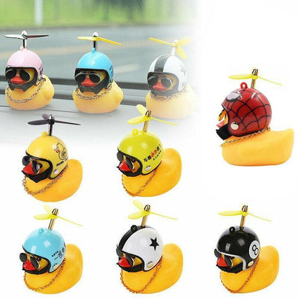 Rubber Duck Toy Car Ornaments Yellow Duck Dashboard Decorations With Helmet Jl Aimall