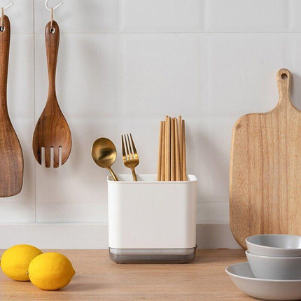 Cutlery Drainer Basket Multifunctional Storage Holder Box Spoon Drain Rack - Aimall