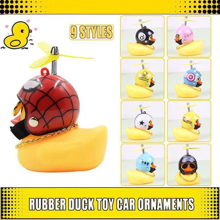 Rubber Duck Toy Car Ornaments Yellow Duck Dashboard Decorations With Helmet Jl Aimall