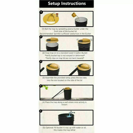 Mouse Trap Flip N Slide Bucket Lid Mouse Rat Trap With Ladder Mousetrap Catcher - Aimall