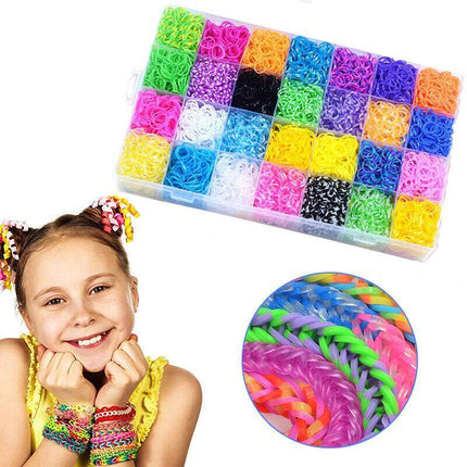 10000Pcs Large Rainbow Loom Band Case Kit Bands Board Hooks S Clips Beads Charms Aimall
