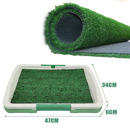 Indoor Dog Pet Potty Training Portable Toilet Loo Pad Tray Grass Mat AU Stock - Aimall