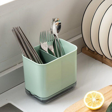 Cutlery Drainer Basket Multifunctional Storage Holder Box Spoon Drain Rack - Aimall