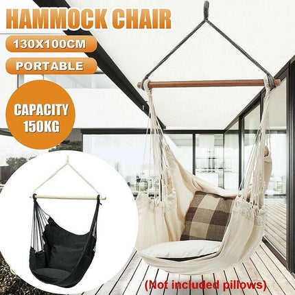 Portable Hanging Hammock Chair Swing Garden Outdoor Camping Soft AU NEW - Aimall