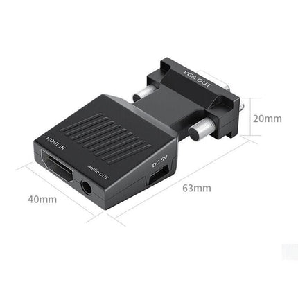 HDMI to VGA Male Video Adapter Female Cable Converter with Audio HD 1080P AU - Aimall
