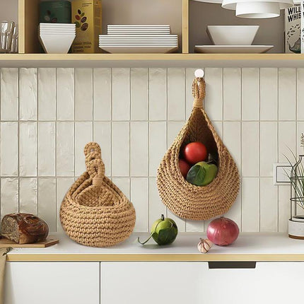 Hanging Wall Organizer Vegetable Fruit Basket Kitchen Storage Pouch Bag DIY 6Size - Aimall