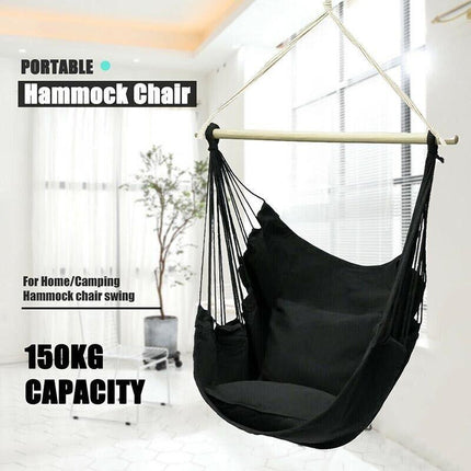 Portable Hanging Hammock Chair Swing Garden Outdoor Camping Soft AU NEW - Aimall