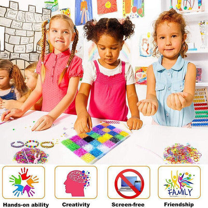 10000Pcs Large Rainbow Loom Band Case Kit Bands Board Hooks S Clips Beads Charms Aimall